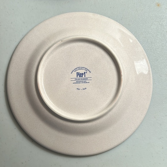 Pier 1 Italian Summer Hand painted Earthenware 9” Plate Made in Italy - Picture 8 of 9